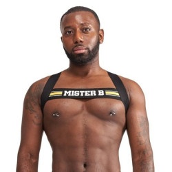 Mr B - Mister B Harnais élastique X-Back Noir-Jaune